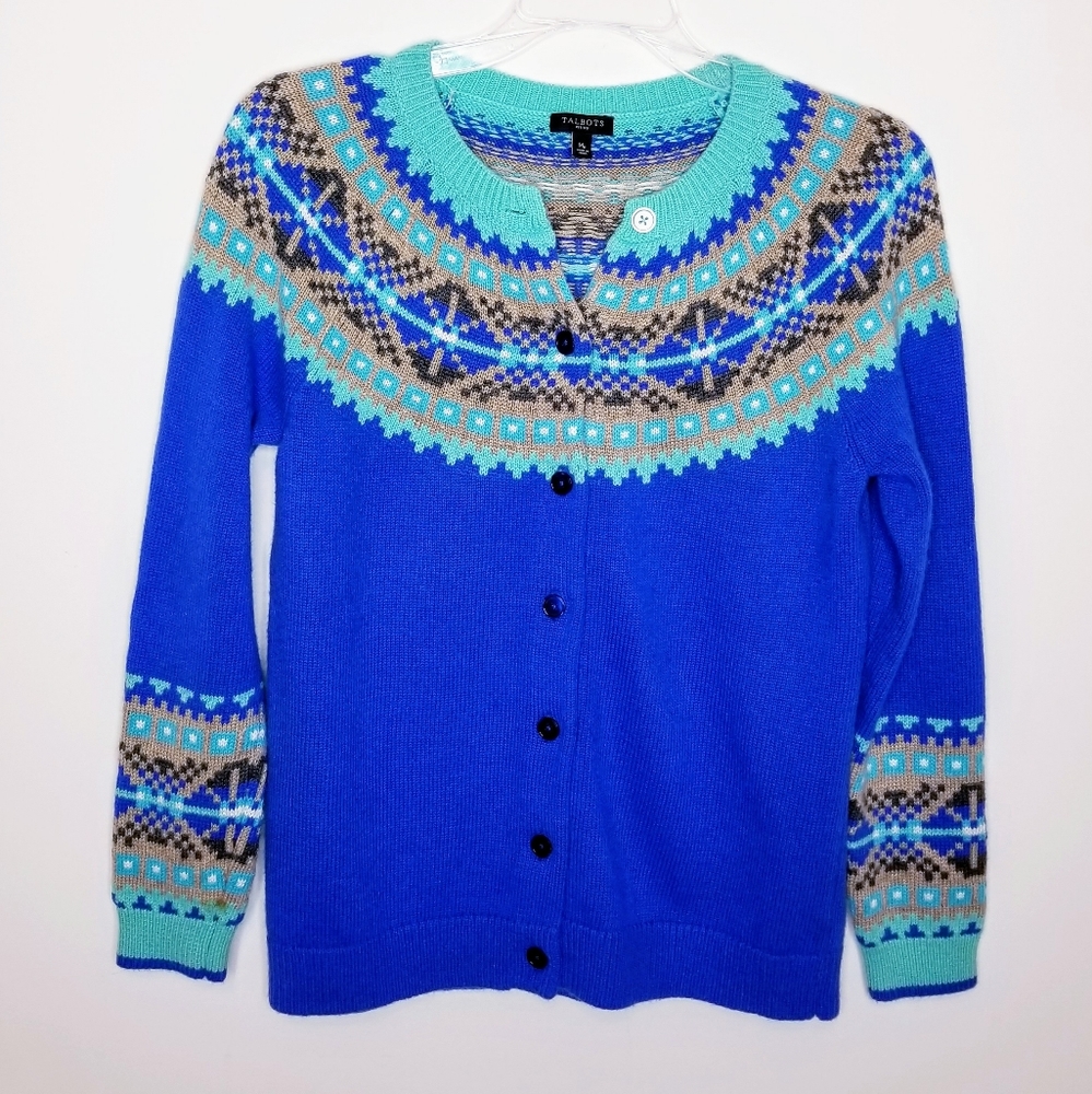 Talbots Nordic Fair Isle Cardigan